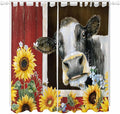 Cows Sunflowers Living Room Curtains 96 Inch Length, Window Curtains Tab Top by Unknown