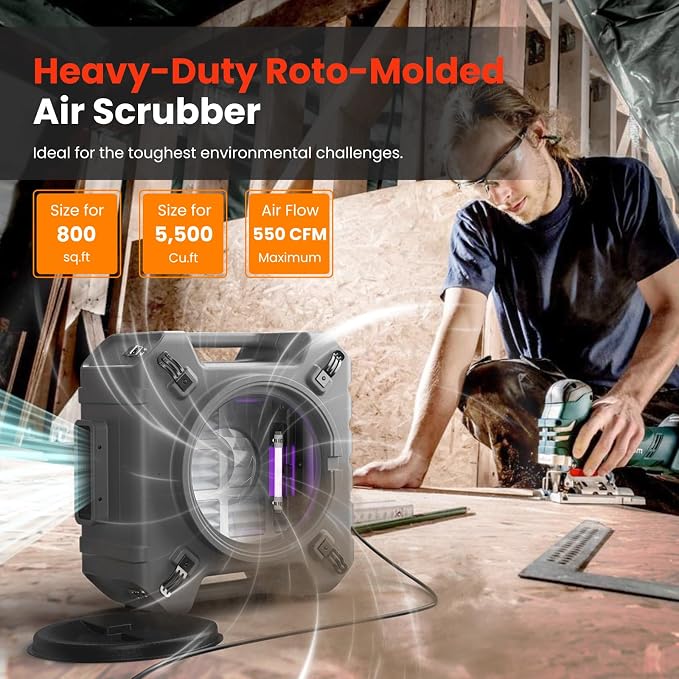 Abestorm Air Scrubbers with 4 Stage Filtration System, HEPA Air Scrubber - Image 4