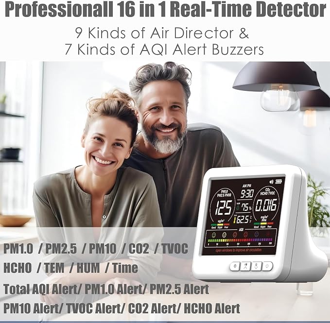 Professional 16-in-1 Portable Indoor Air Quality Monitor - Image 3