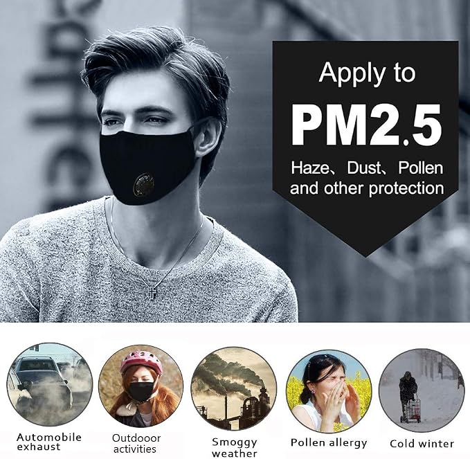 12 PCS PM2.5 Activated Carbon Face Mask Filter - Image 2