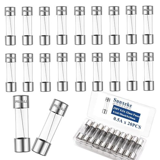 20PCS F0.5AL250V 5 x 20mm Fast Blow Glass Fuses 0.5A 0.5Amp 250V Glass Fuse by Brandquality-Trustworthy