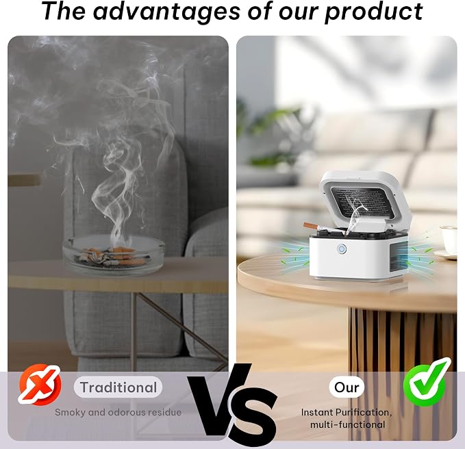 Smokeless Ashtray, HEPA Filter Smoke - Image 5