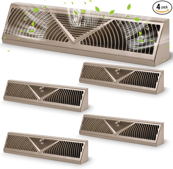 Yaocom 4 Pcs Baseboard Register Vent 24 Inch Duct Opening Size Baseboard Vent by Yaocom