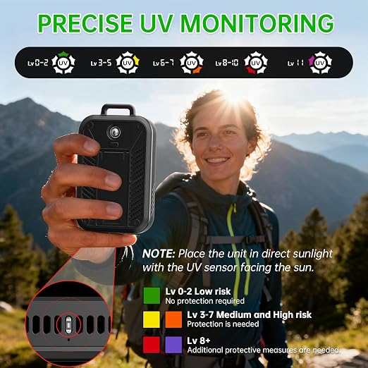 4-in-1 Portable Air Monitor, Temperature & Humidity & UV & Air Quality Meters - Image 6
