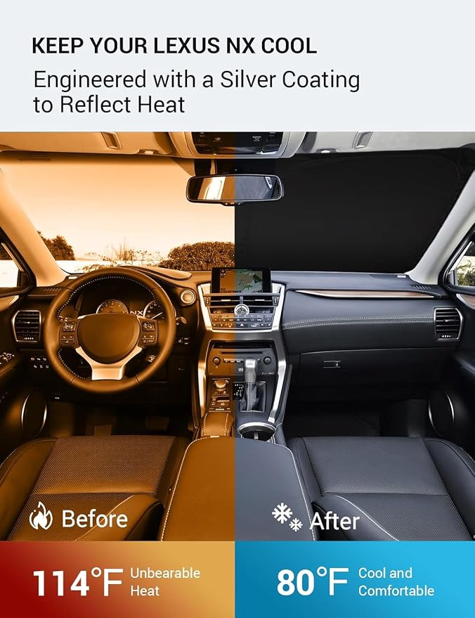 Proadsy 2026 Upgrade Windshield Sun Shade Custom Fit 2015-2021 NX Foldable - Image 3
