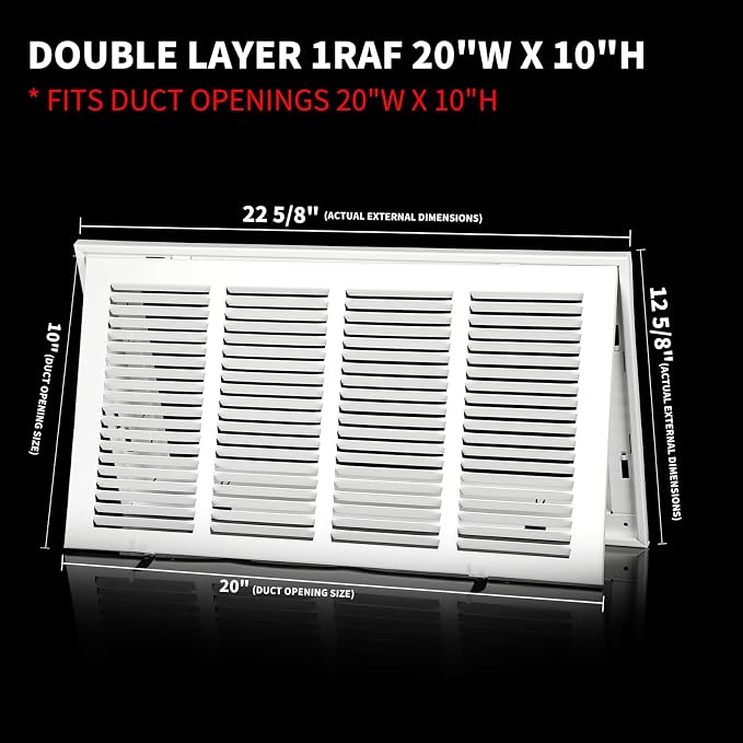 20x10 Air Return Grille Return Vent Cover - Image 2