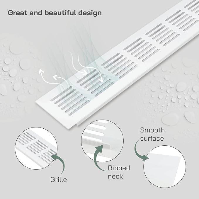 Vent Systems 19.69 x 2.36 Inch Air Supply Ventilation Grille - Image 3