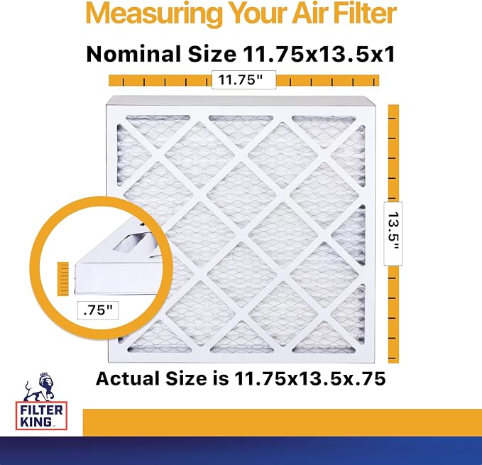 Filter King Air Filters 11.75x13.5x1 | 12 Pack | MERV 13 | HVAC Pleated AC - Image 2
