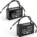 Twidec/2Pcs CBB61 Ceiling Fan Capacitor 450V AC 50/60Hz Run Capacitor 2-Wire by Twidec