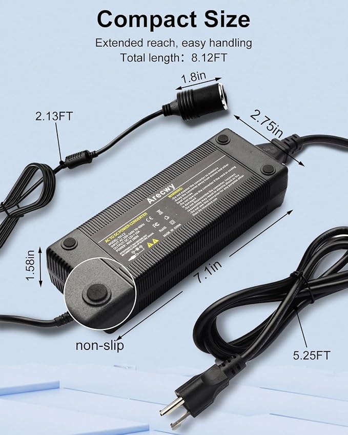 AC to DC Converter 180W 15A 110V to 12V Power Adapter | Fast Cooling Fan - Image 3