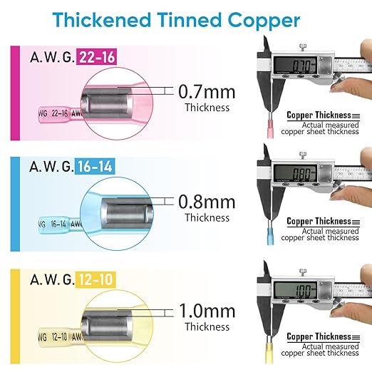 TICONN 120Pcs Heat Shrink Wire Connectors, Waterproof Automotive Marine - Image 4