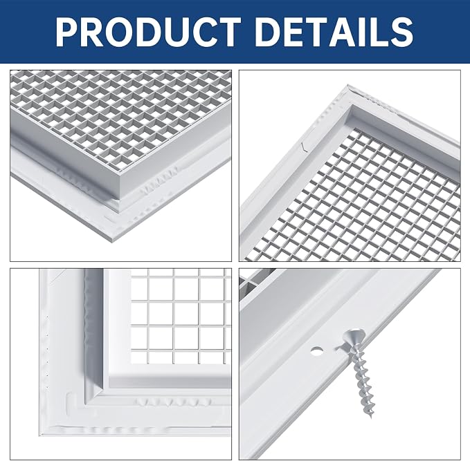Return Air Grille Fits 14'' x 30'' or 30'' x 14''Duct Opening， Aluminum - Image 2