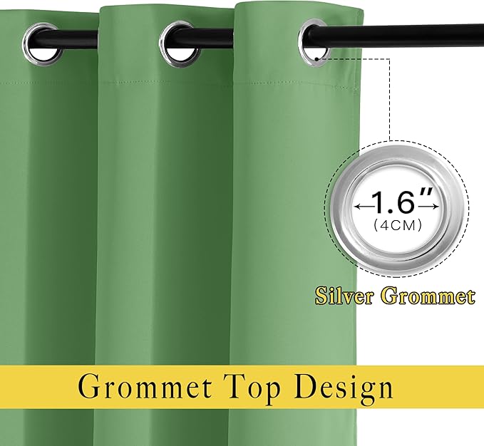 NICETOWN Blackout Draperies Curtain Panels - Window Treatment Thermal Insulated Solid Grommet Blackout Curtains/Panels/Drapes for Bedroom (Forest Green, Set of 2, 80 by 95 Inch)