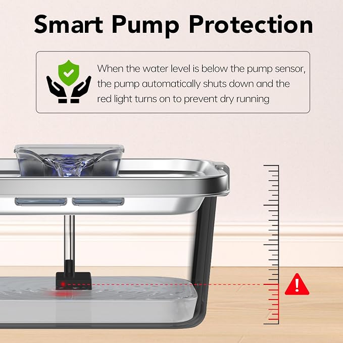 PETIMI Dog Water Fountain, 3 Gallons Stainless Steel Dog & Cat Water Fountain - Image 5