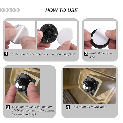 PlusRoc 12 Pack Self Adhesive Caster Wheels 1 Inch - Image 6