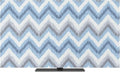 Blue Gray Zigzag Chevron Indoor TV Cover, Elastic TV Screen Protector Abstract by Unknown