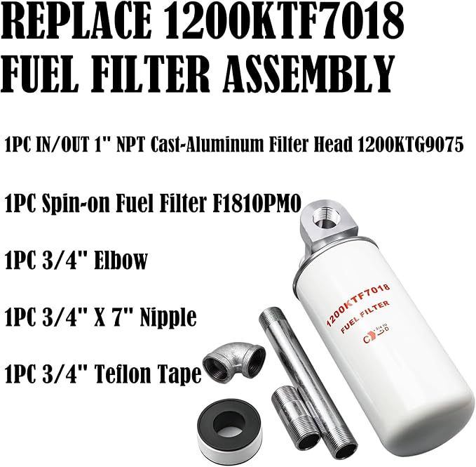 1200KTF7018 Fuel Filter 10 Micron 3/4" 18GPM 50PSI 10Micron Fuel Filtration - Image 3