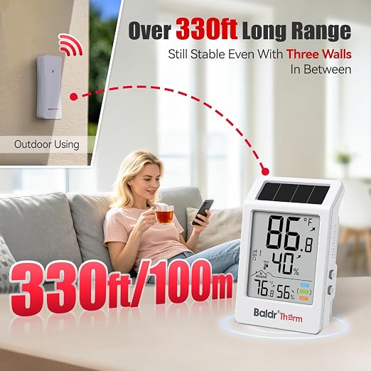 BaldrTherm Indoor Outdoor Thermometer Wireless, Digital Temperature Humidity - Image 5