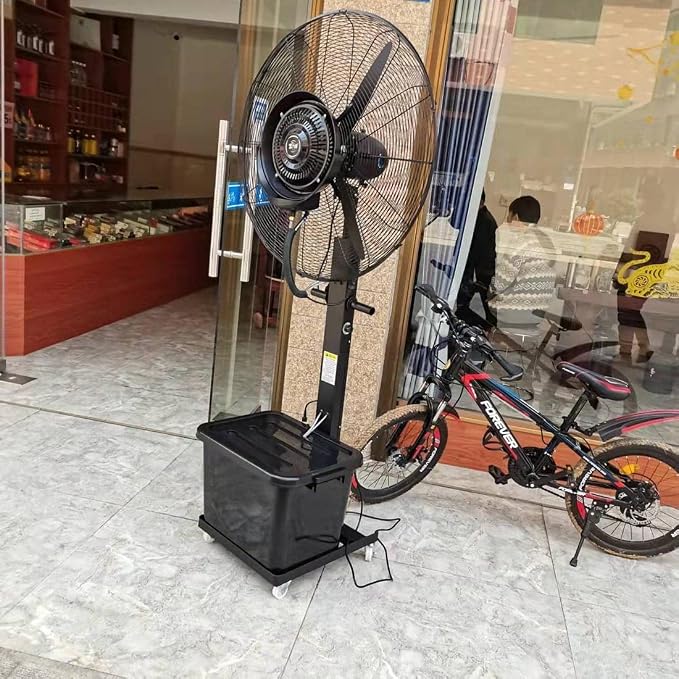 Outdoor Misting Fan, Metal High Velocity Oscillating Pedestal Fan - Image 8