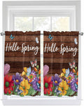 Spring Flowers Tier Curtains 45 Inches Long, Watercolor Farmhouse Colorful by Unknown