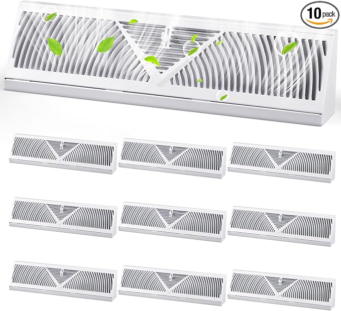 Yaocom 10 Pack Baseboard Register Vent 24 Inch Duct Opening Size Vent Covers by Yaocom