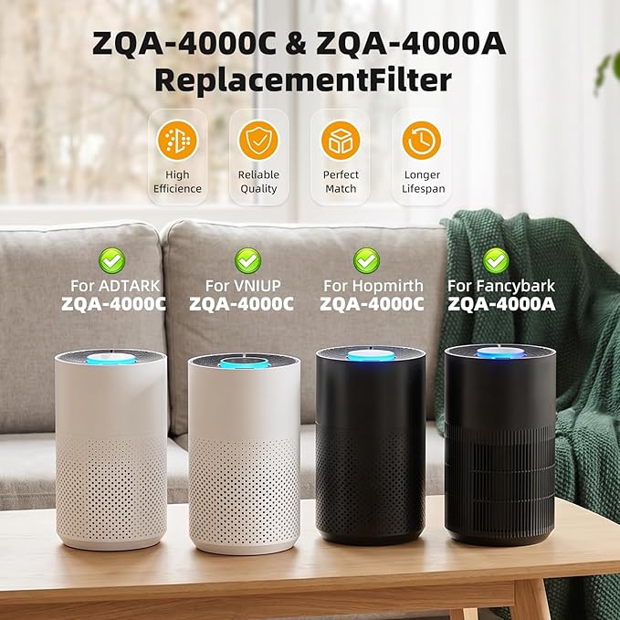 4 Pack ZQA-4000C Replacement Filter Compatible - Image 3