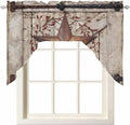 Country Star Swag Kitchen Curtains Valance and Tier Set, VintageRust Yellow by Unknown