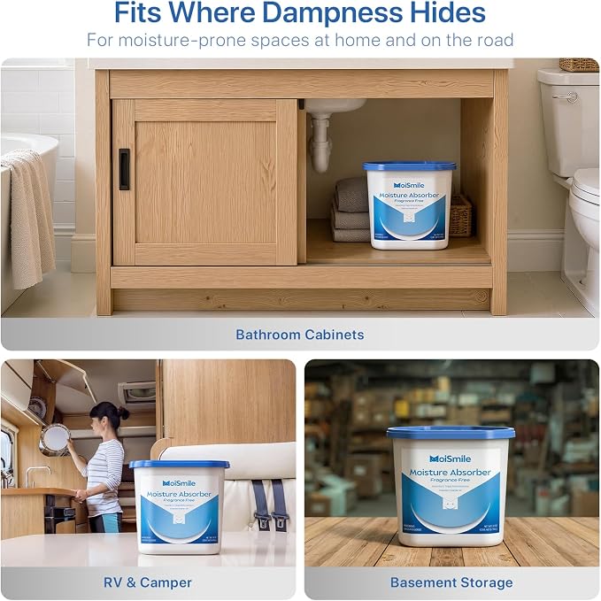 Large Moisture Absorber Buckets, 14 oz Each, Fragrance Free, 3 Pack | 14 oz Net - Image 8