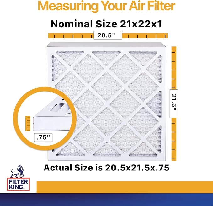 Filter King 21x22x1 Air Filter | 6-PACK | MERV 13 HVAC Pleated A/C Furnace - Image 2