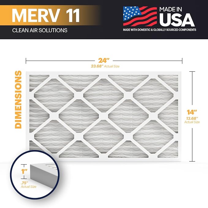 BNX TruFilter 14x24x1 Air Filter MERV 11 - Image 2