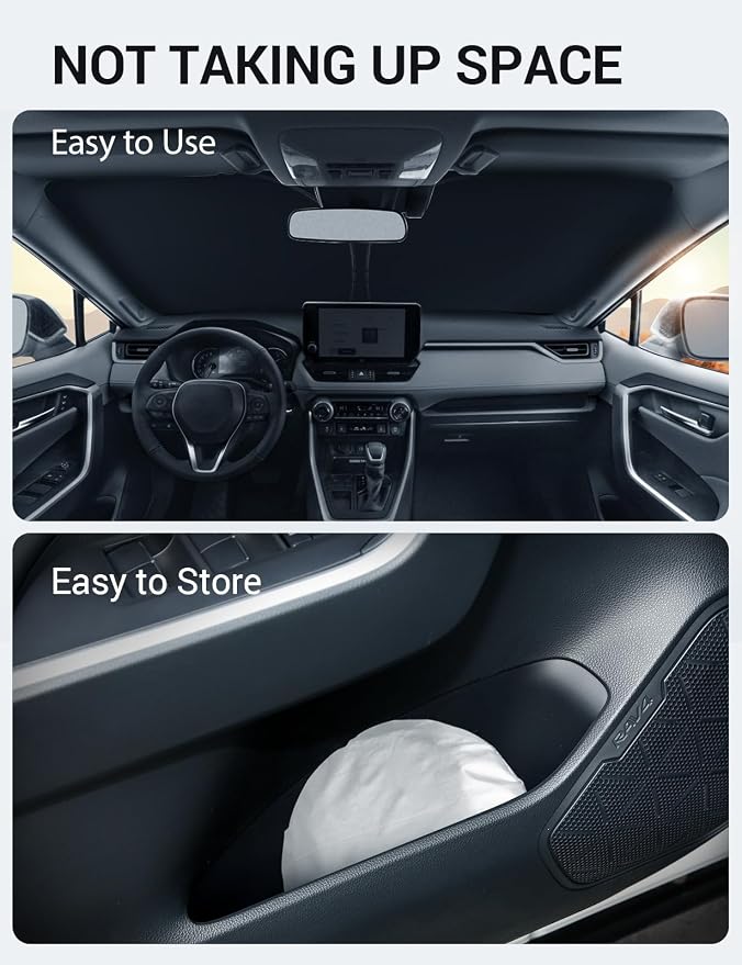 Proadsy 2026 Upgrade Front Windshield Sun Shade Foldable Sunshade Protector - Image 9