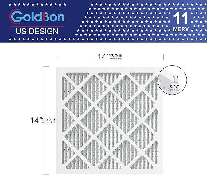 14x14x1 Air Filter 6 Pack MERV 11 MPR 1000 FPR 7- GoldBon AC Filter USA Design- - Image 2