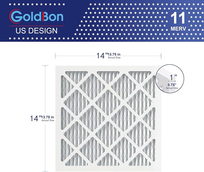 14x14x1 Air Filter 2 Pack MERV 11 MPR 1000 FPR 7- GoldBon AC Filter USA Design- - Image 2