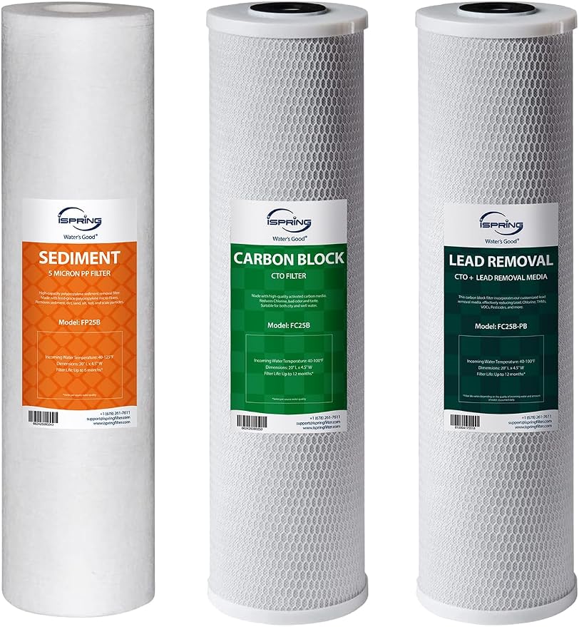 iSpring F3WGB32BCPB 20" x 4.5" Whole House Water Filters by iSpring