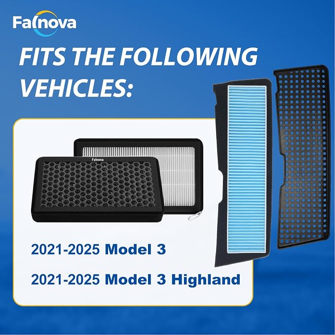 Compatible with Tesla Model 3 2021-2026 Front Trunk & Cabin Air Filter Kit — - Image 3