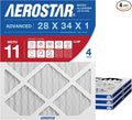 Aerostar 28x34x1 MERV 11 High Efficiency Pleated Air Filter, Electrostatic AC by AirFiltersDelivered