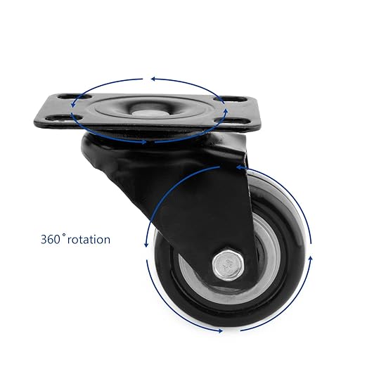 4 PCS 1.5 inch Heavy Duty Caster Wheels Polyurethane PU Rubber Swivel Casters - Image 2