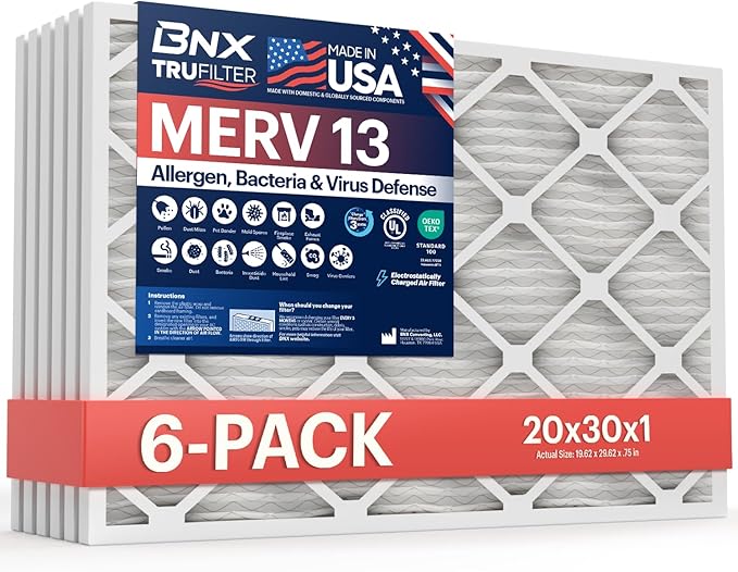 BNX TruFilter 20x30x1 Air Filter MERV 13 by BNX