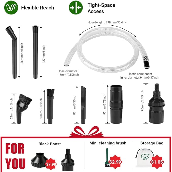 EZ SPARES Crevice Attachment Kit, Compatible - Image 5