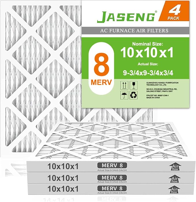 10x10x1 Furnace Air Filters 4 Pack, MERV 8 MPR 600 & FPR 5 Filtering, HVAC Air by NewFilter
