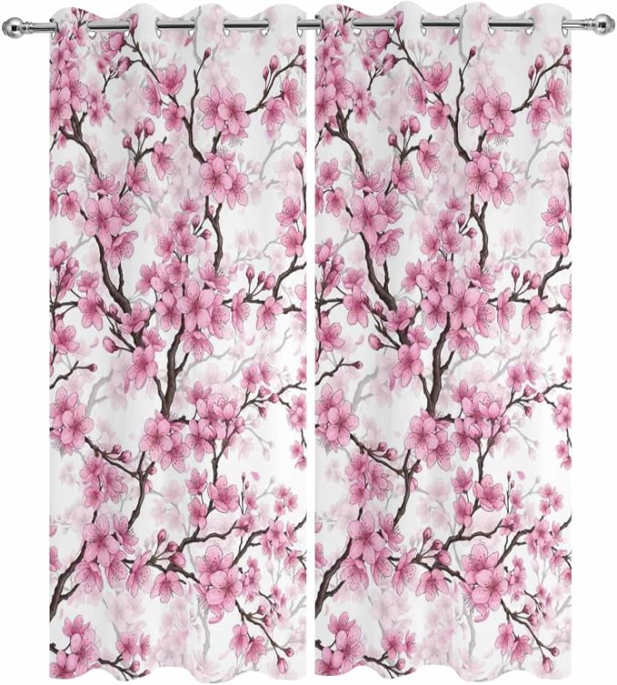 Cherry Flowers Outdoor Curtains - Image 9