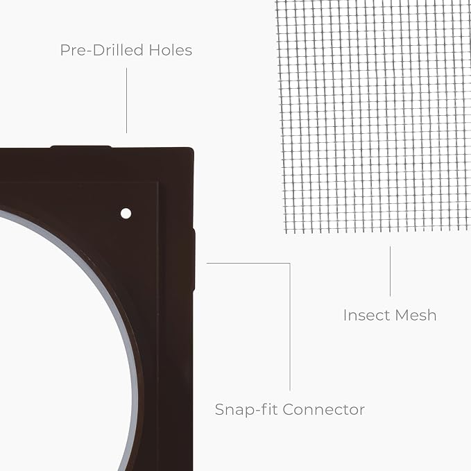 6 Inch Fit Brown Plastic Vent Cover - Image 4