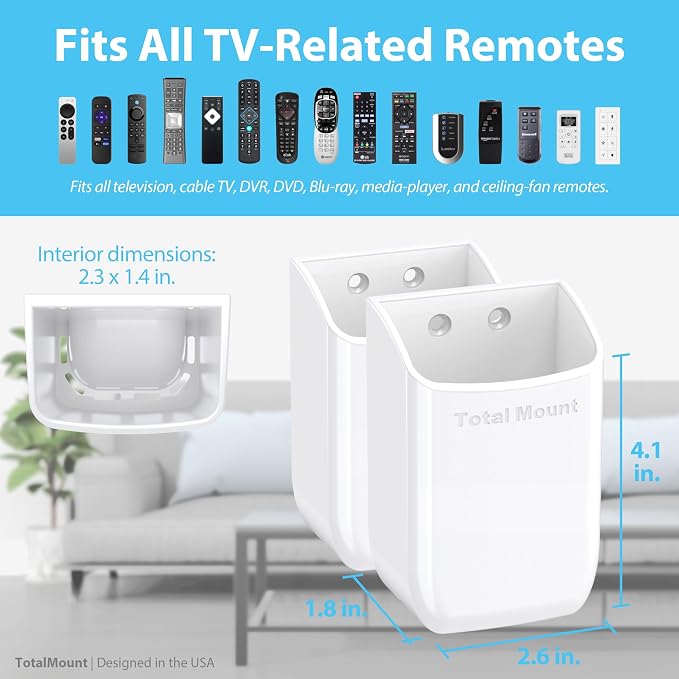 TotalMount Hole-Free Remote Holders – Eliminate Need to Drill Holes in Your Wall - Image 3