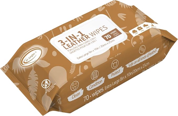 Air Jungles 3in1 Leather Cleaner Wipes 70 Count, and Air Jungles Electronic - Image 2