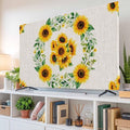Rustic Sunflower Leaf Wreath Indoor TV Cover, Elastic TV Screen Protector by Unknown