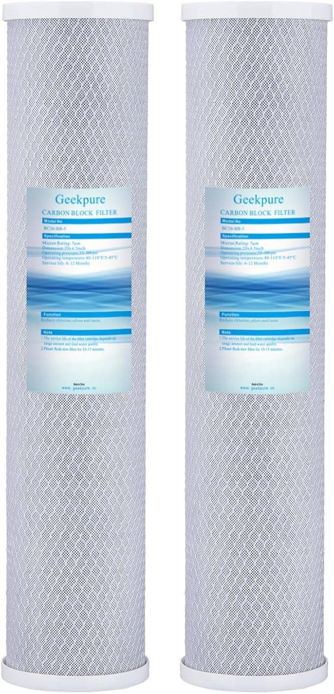 Geekpure 20-Inch Universal Compatible Big Blue Carbon Block Water Filter by Geekpure