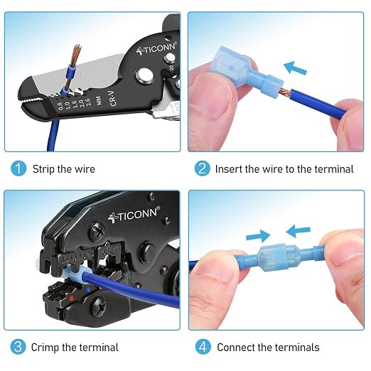 TICONN 100 Pcs Nylon Spade Quick Disconnect Connectors Kit, Electrical - Image 3