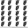 1.5" Casters Set of 20 Heavy-Duty Industrial Caster Wheels Without Brake PU by GcFoir