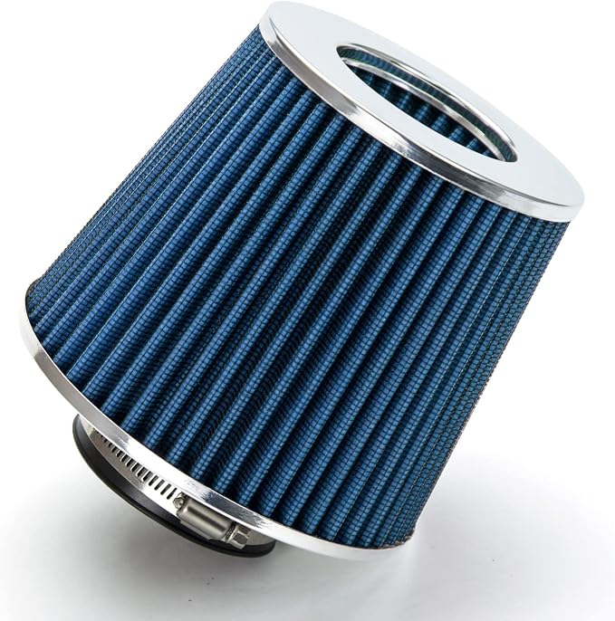 BLUE Cold Air Intake Cone Replacement Performance Washable Clamp-On Dry Air by RtunesRacing