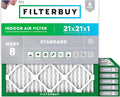 Filterbuy 21x21x1 Air Filter MERV 8 Essential Dust & Allergy Defense, by Filterbuy